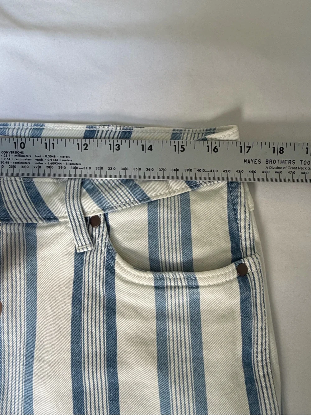 Wrangler Retro Women’s High Rise Flare Jeans Blue/White Striped 5-Pkt NWT